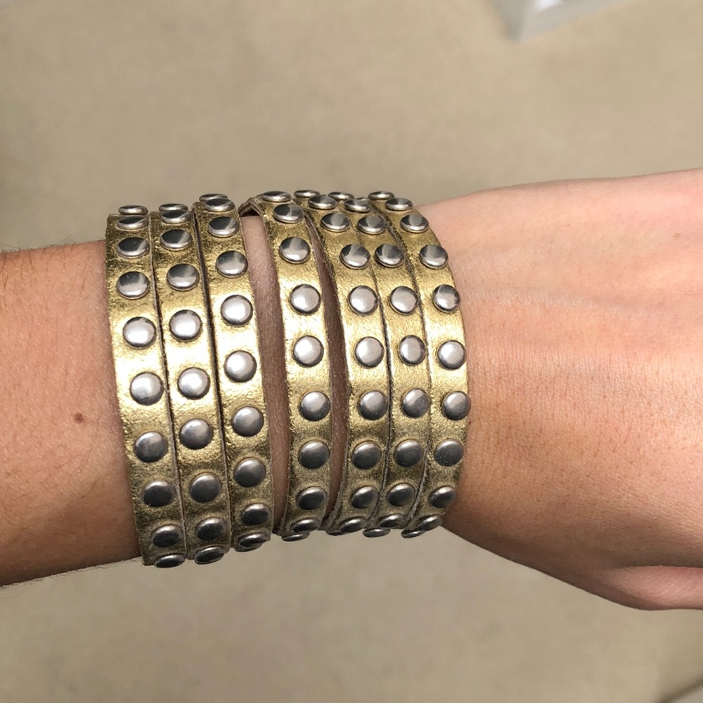 Cuff leather bracelet